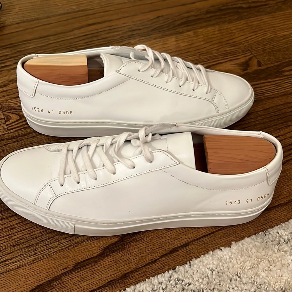 Mens White Common Projects Achilles size 8
